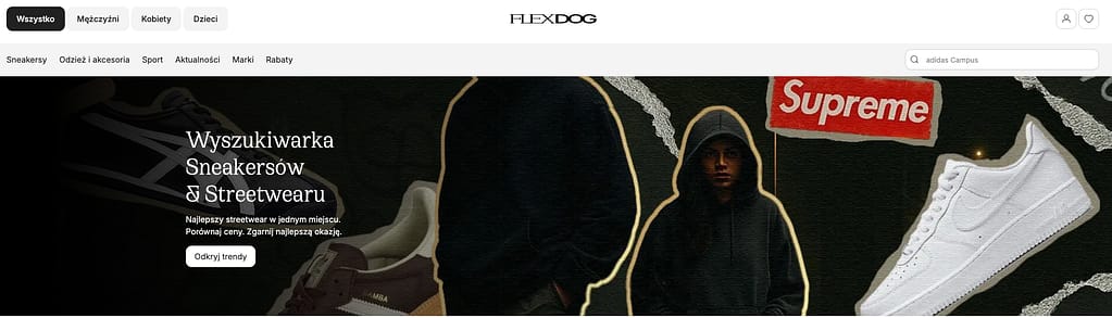 strona FLEXDOG sneakersy